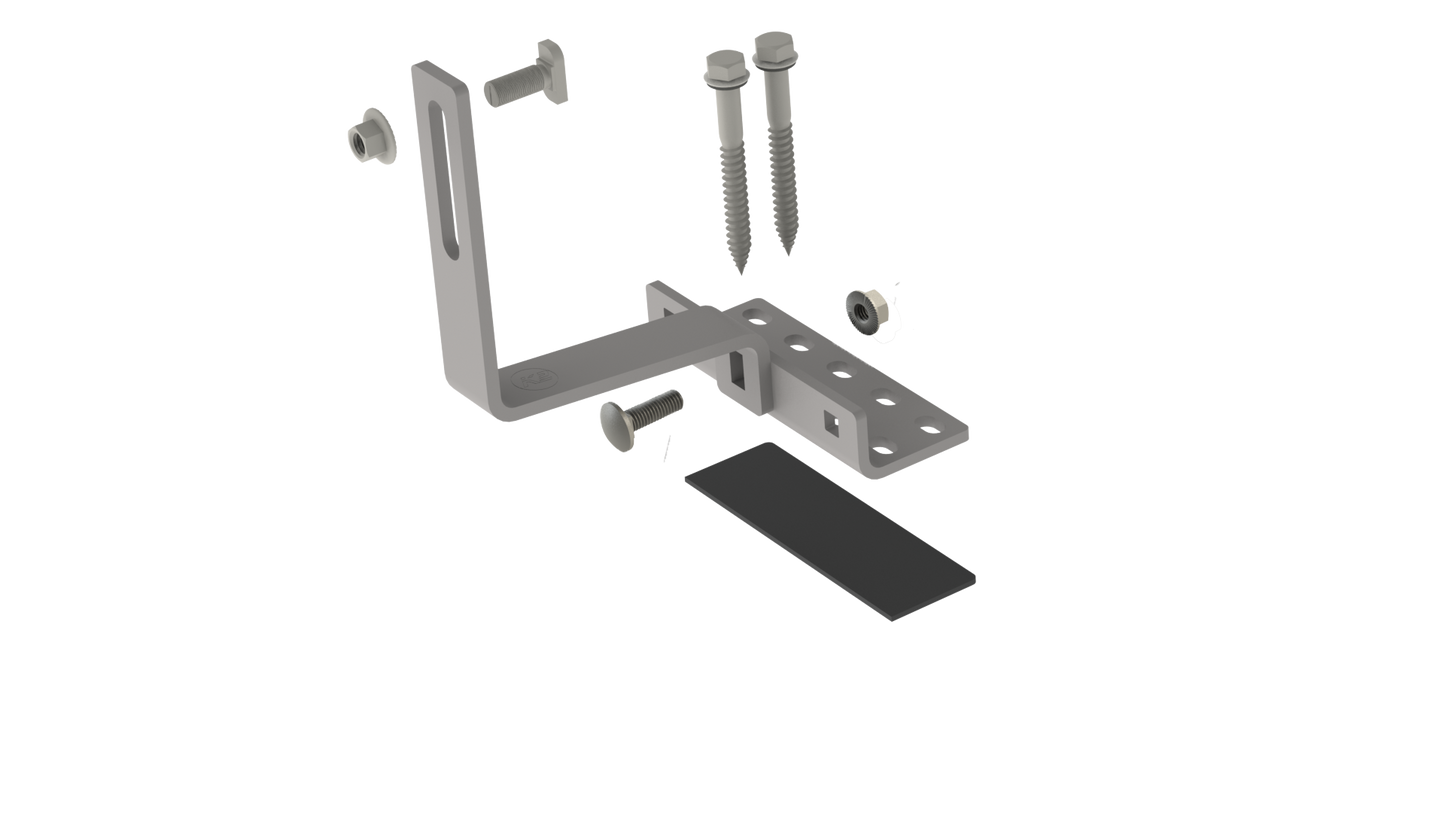K2 Systems 4000142-B Universal Tile Hook 5.5 IN Base Kit with Butyl Seal