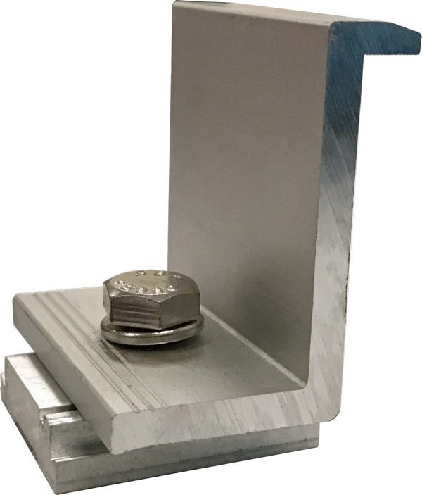 ProSolar RoofTrac C1358EC-1-G Clear End Clamp, 34.4-35.0mm