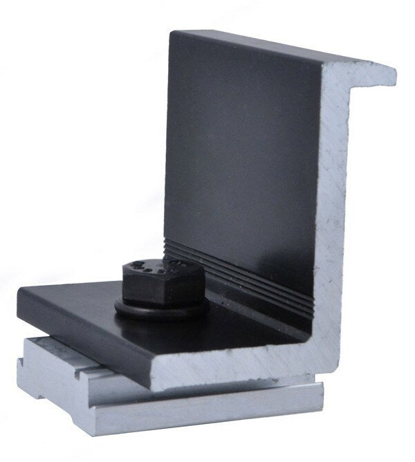 ProSolar RoofTrac C1358EC-1B-G Black End Clamp, 34.4-35.0mm