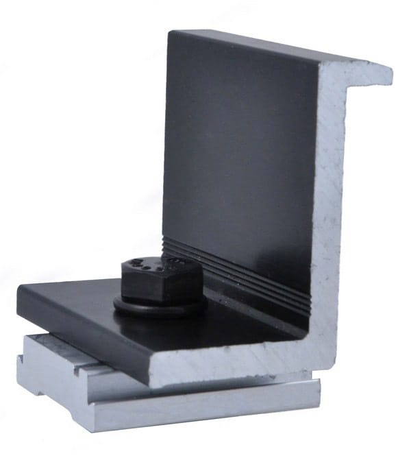 ProSolar RoofTrac C1810EC-1B-G Black End Clamp, 45.9-46.4mm