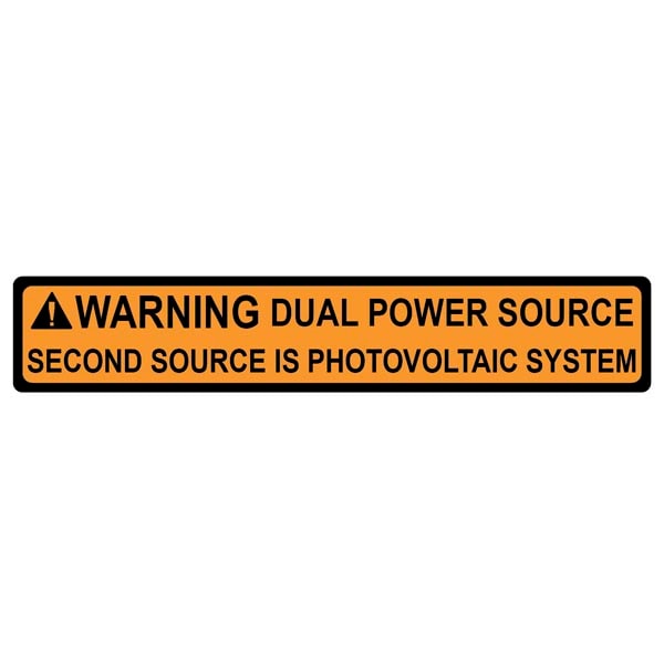 Hellermann 596-00495 Dual Power Source Warning Label