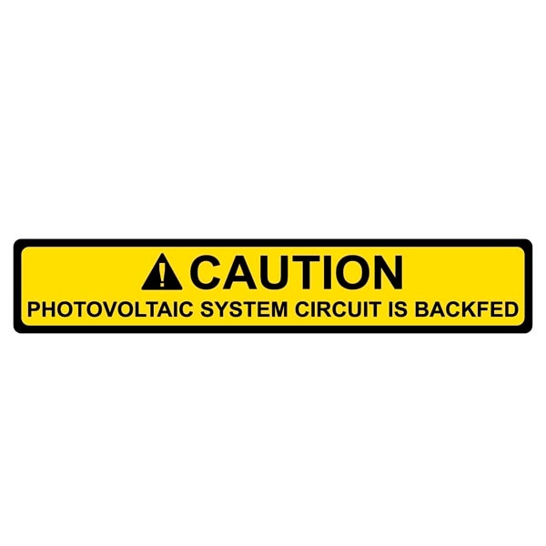 Hellermann 596-00587 Photovoltaic System Backfed Caution Label