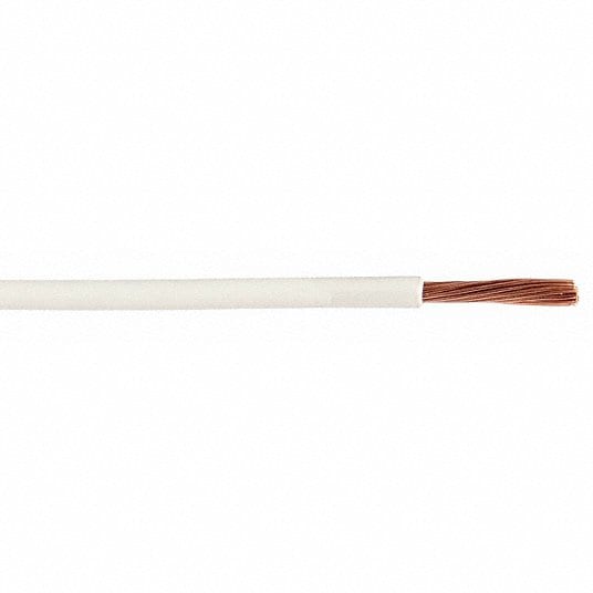 THHN, #10 AWG, White, Stranded, 1FT, 600VAC 10AWG 1 FT White Building Wire