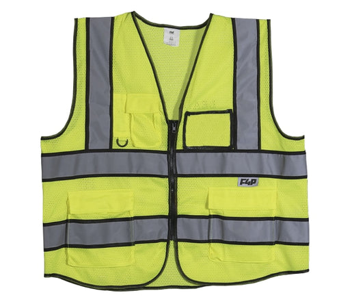 F4P F4P VEST-XXL High-Visibility Zipper Vest Double Extra Large