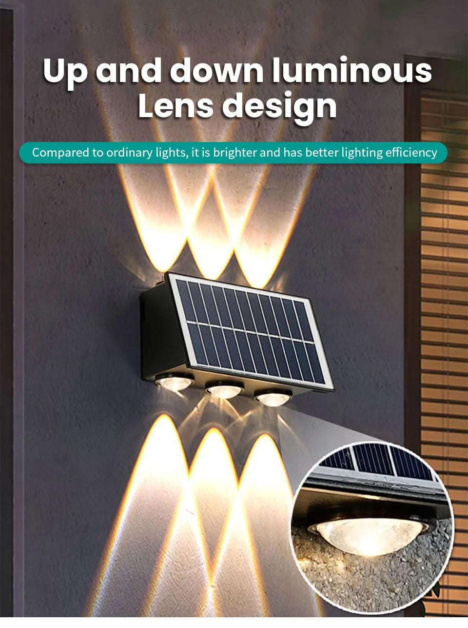Solar LED Wall Lights Outdoor Solar Lamp Solar Powered Sunlight Street Light Garden Courtyard Waterproof Wall Light