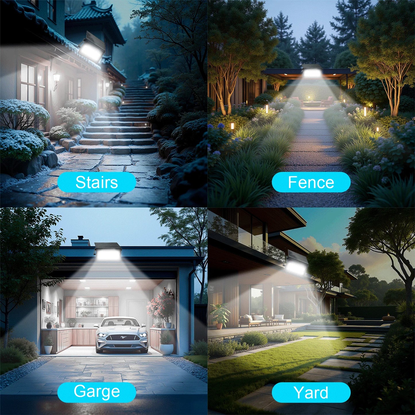 150W Solar Flood Lights Portable & Foldable 6500K 8000mAh IP65 Waterproof Outdoor Security Lights with Remote Control