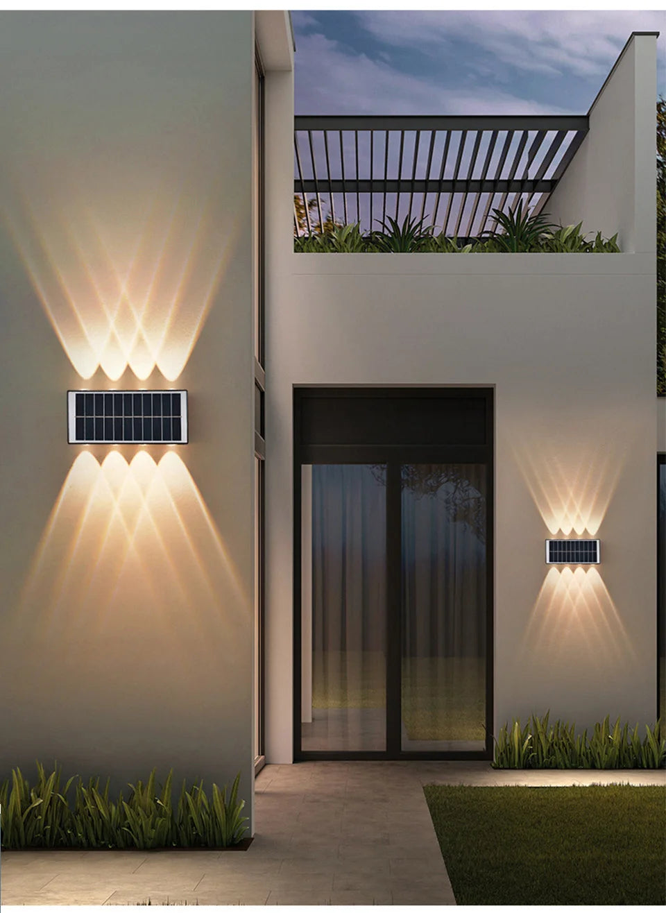 Solar LED Wall Lights Outdoor Solar Lamp Solar Powered Sunlight Street Light Garden Courtyard Waterproof Wall Light