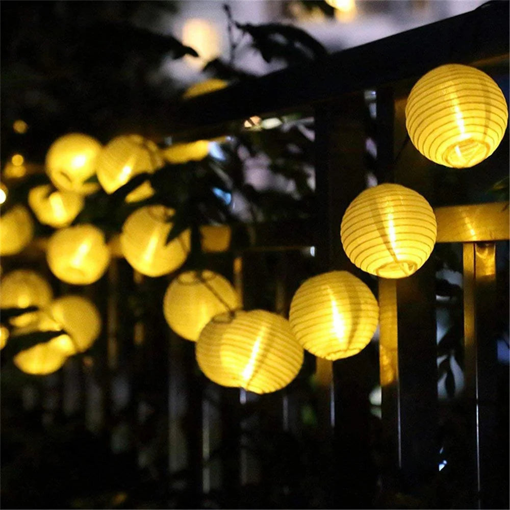 10/20/30 LED Solar Lantern String Light Outdoor Waterproof Christmas Garland Fairy Lights Patio Garden Party Wedding Decoration