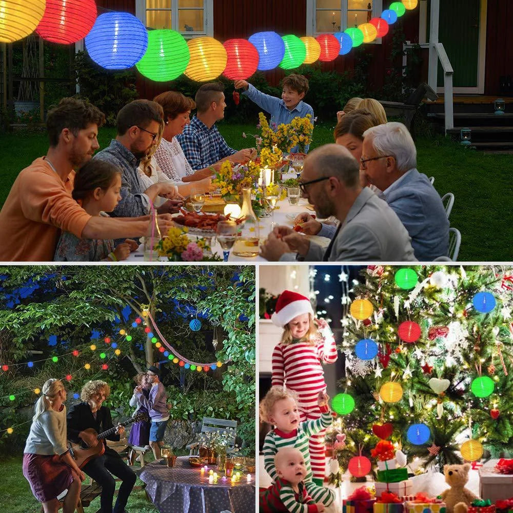 10/20/30 LED Solar Lantern String Light Outdoor Waterproof Christmas Garland Fairy Lights Patio Garden Party Wedding Decoration