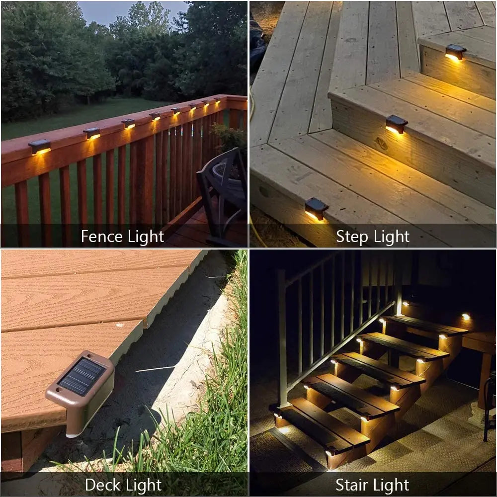 Solar Step Lights Outdoor LED Fence Lights 20 Pack Waterproof Led Solar Lamp for Railing Stairs Yard Patio and Pathway