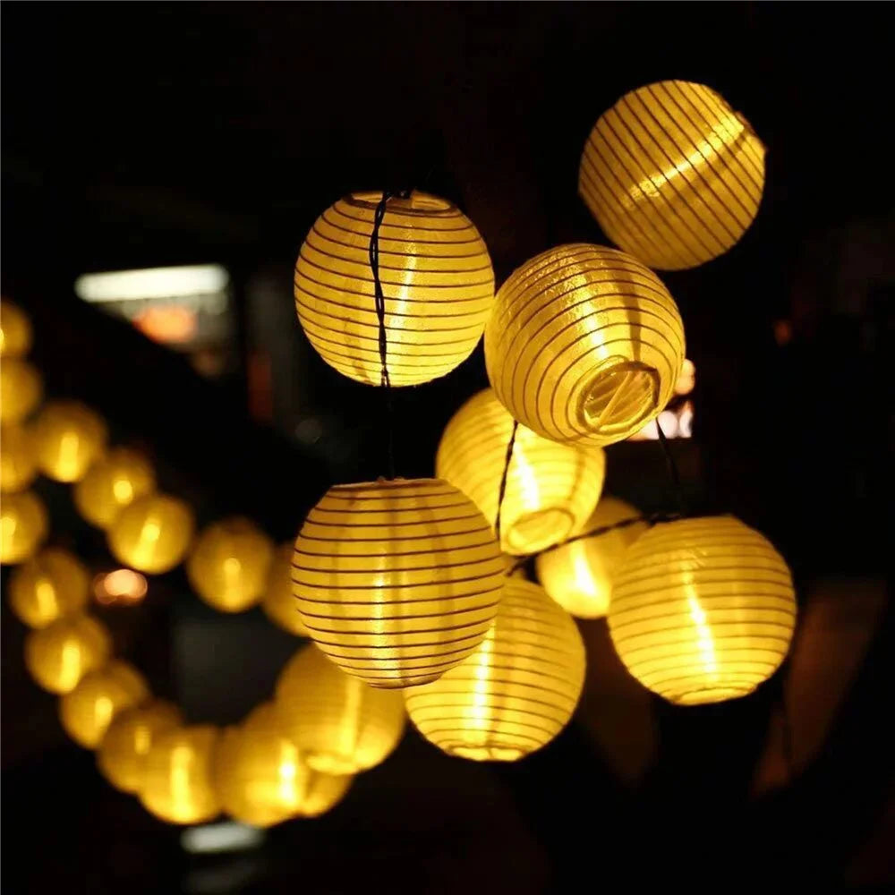 10/20/30 LED Solar Lantern String Light Outdoor Waterproof Christmas Garland Fairy Lights Patio Garden Party Wedding Decoration