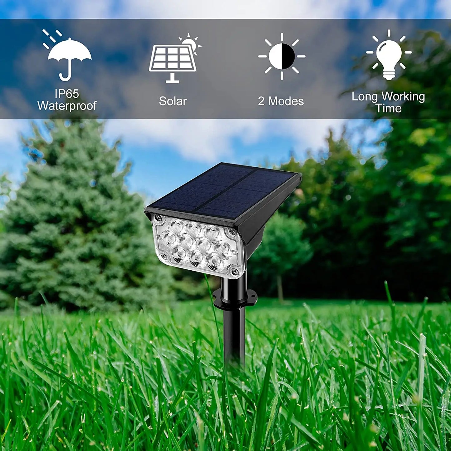 T-SUN Adjustable Solar Spotlight Solar Garden Light IP65 Solar Power Green Light For Yard Path Tree Decor Solar Light Outdoor