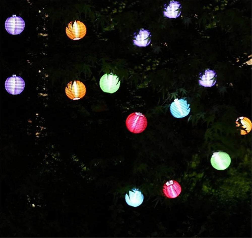 10/20/30 LED Solar Lantern String Light Outdoor Waterproof Christmas Garland Fairy Lights Patio Garden Party Wedding Decoration