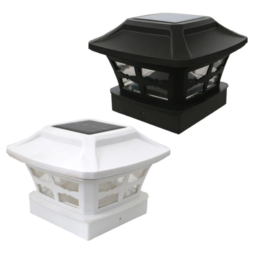Solar Outdoor Post Cap Lights - 10x10- Bright LED Light for Fence Deck Garden or Patio Posts, White & Warm Light, 3-Gear Modes