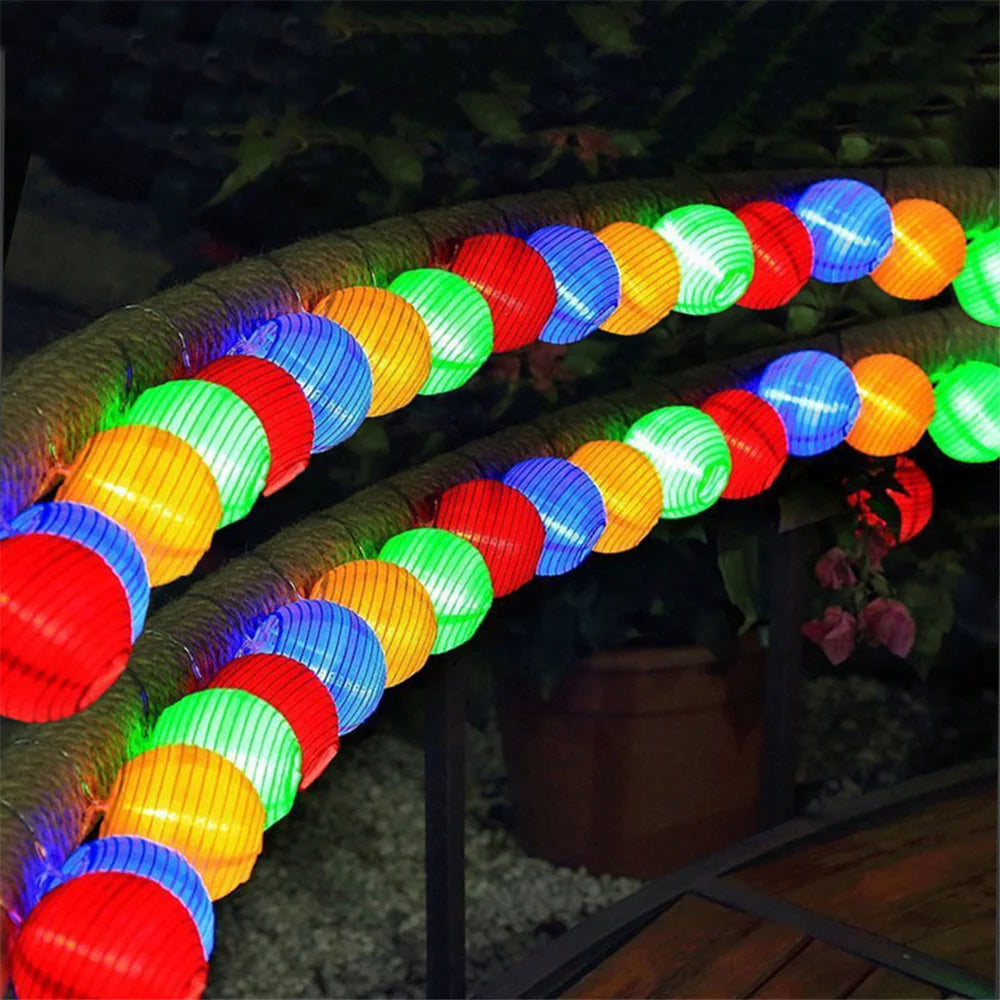 10/20/30 LED Solar Lantern String Light Outdoor Waterproof Christmas Garland Fairy Lights Patio Garden Party Wedding Decoration