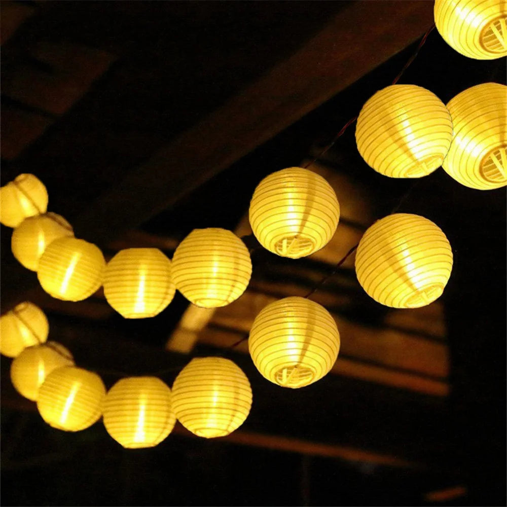10/20/30 LED Solar Lantern String Light Outdoor Waterproof Christmas Garland Fairy Lights Patio Garden Party Wedding Decoration