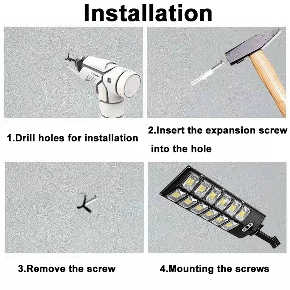 10000 Watts Solar Street Lights Outdoor 30000mAH 1000000 Lumens Motion Sensor Solar Lamp Waterproof Security Lighting for Garden