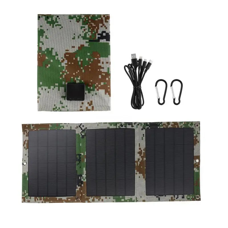 Foldable 5V 100W Dual USB Solar Panel Outdoor Waterproof Solar Panel Charger Mobile Power Battery Charger With 4 in 1 Cable