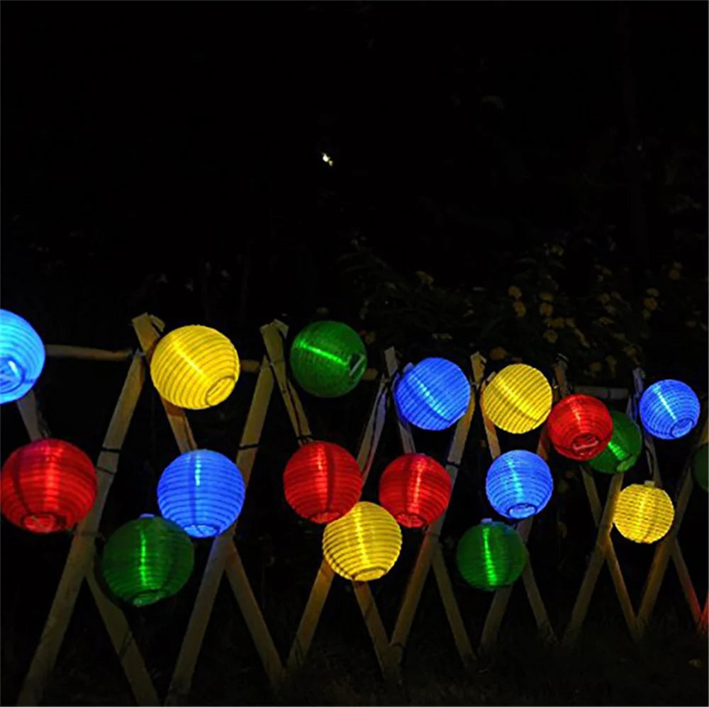 10/20/30 LED Solar Lantern String Light Outdoor Waterproof Christmas Garland Fairy Lights Patio Garden Party Wedding Decoration