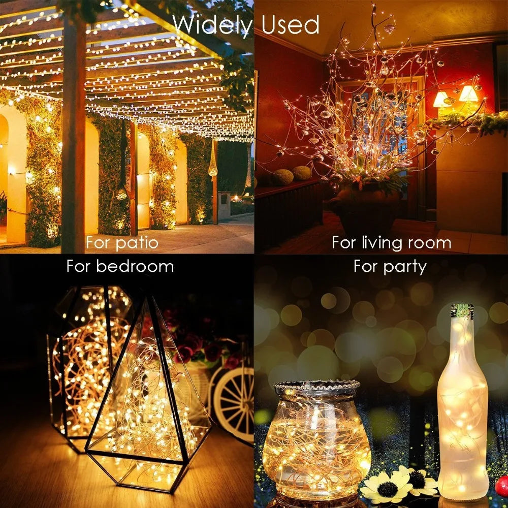 Solar String Fairy Lights 12m 100LED / 32M 300 LED Waterproof Outdoor Garland Solar Power Lamp Christmas For Garden Decoration