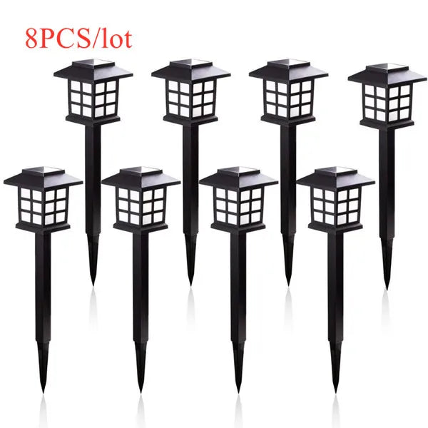 2/6/8pcs Led Solar Pathway Lights Waterproof Outdoor Solar Lamp for Garden/Landscape/Yard/Patio/Driveway/Walkway Lighting