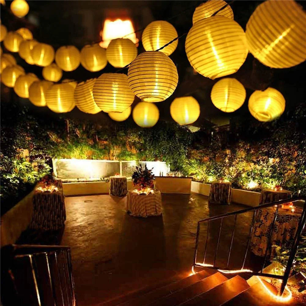 10/20/30 LED Solar Lantern String Light Outdoor Waterproof Christmas Garland Fairy Lights Patio Garden Party Wedding Decoration