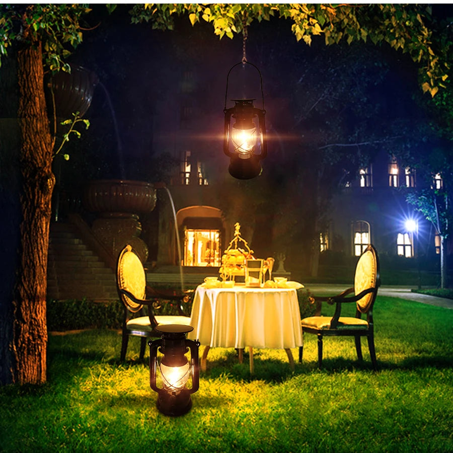 Solar Camping Lights Rechargeable Tungsten Bulb Portable Lantern With Hook Lighting Control Outdoor Waterproof Tent Lamp