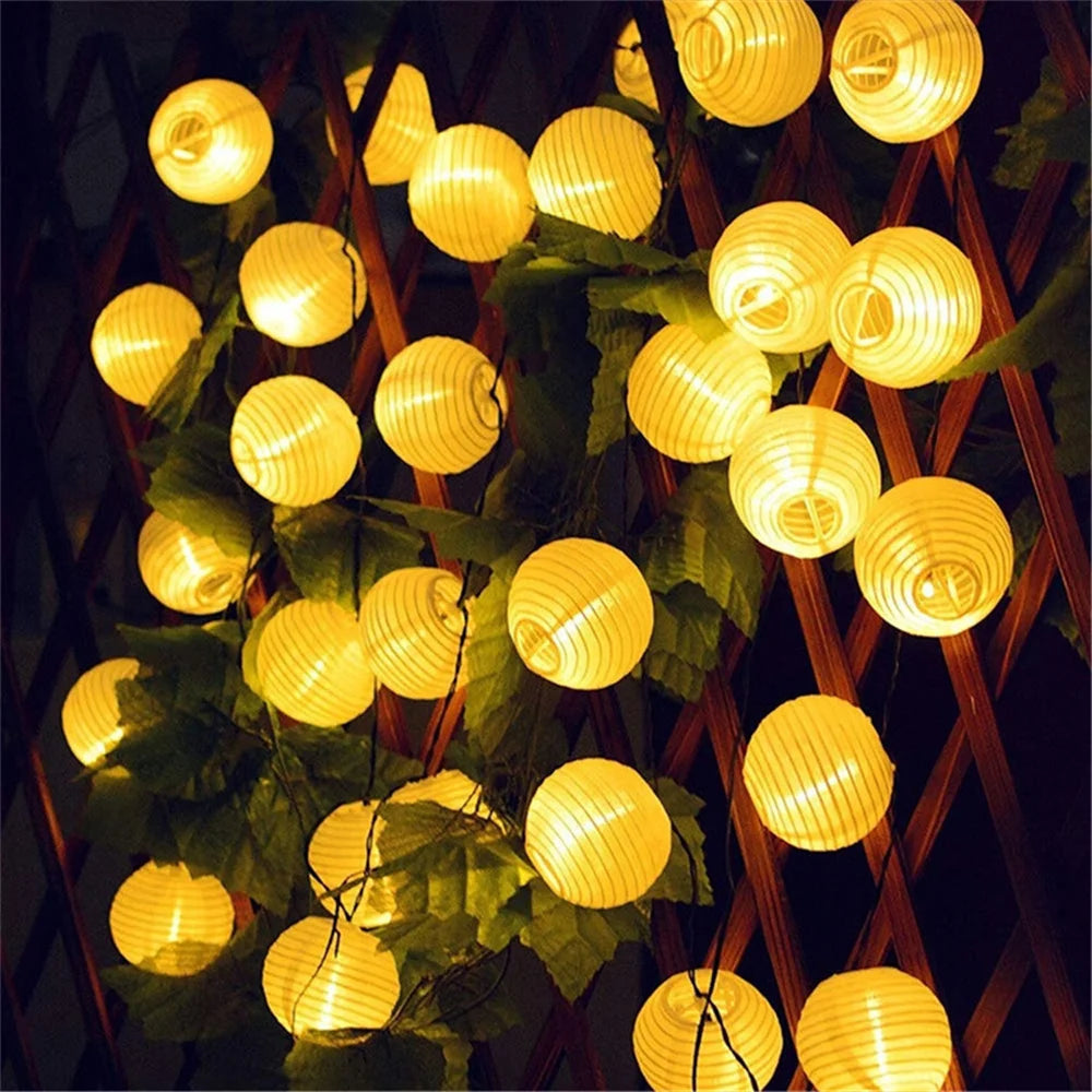 10/20/30 LED Solar Lantern String Light Outdoor Waterproof Christmas Garland Fairy Lights Patio Garden Party Wedding Decoration