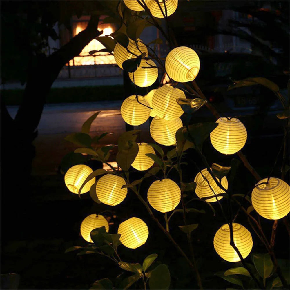 10/20/30 LED Solar Lantern String Light Outdoor Waterproof Christmas Garland Fairy Lights Patio Garden Party Wedding Decoration