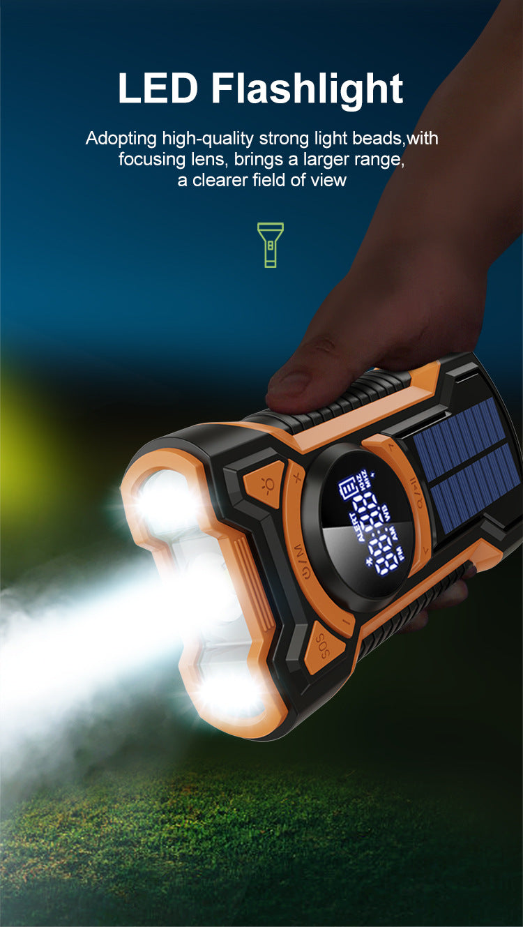 5000mAh Emergency Radio Hand Crank Solar, IP65 Waterproof Dustproof Bluetooth 5.3 Portable AM/FM/NOAA Weather Alert Radio