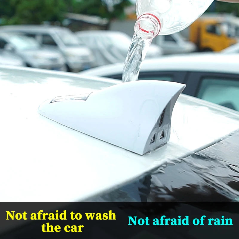 Solar anti rear end collision flashing light LED warning light Car shark fin antenna modified General Motors decorative light