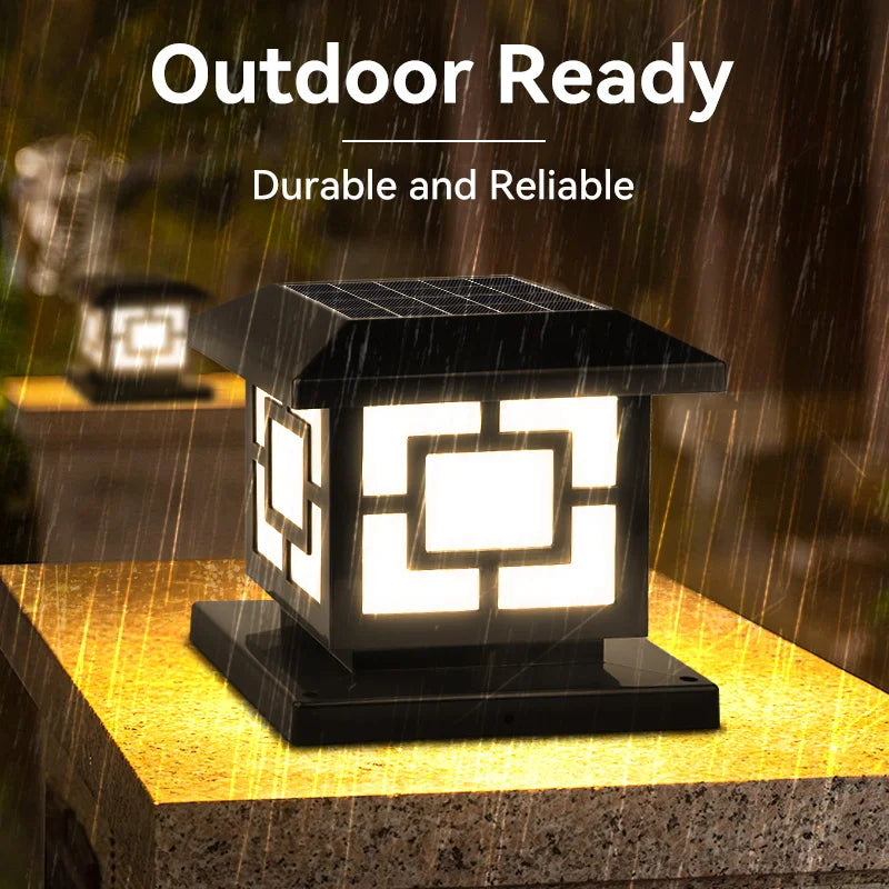 Solar Column Light Garden Solar Lamps Waterproof LED Solar Pillar Light Timed Remote Control LED Outdoor Lighting Courtyard Lamp