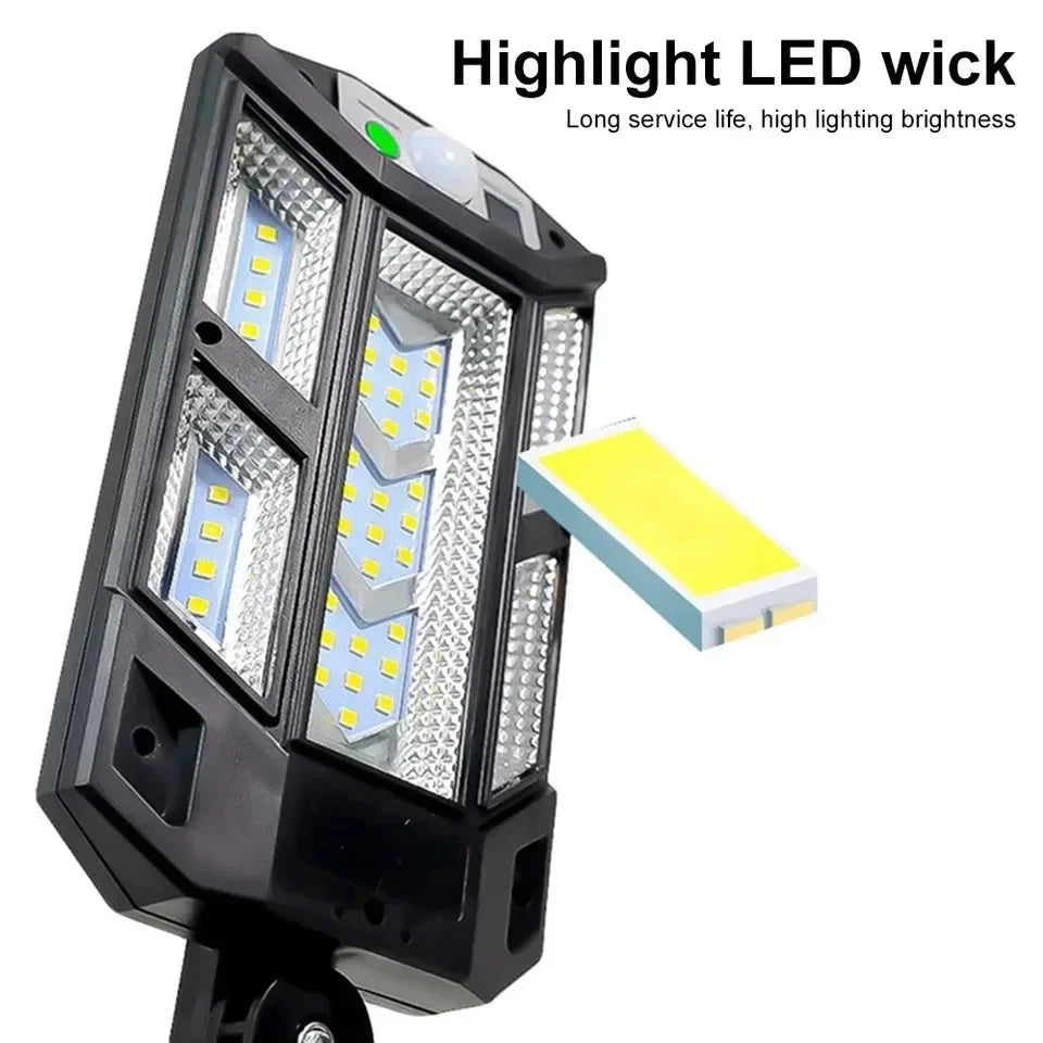 Powerful Solar LED Street Lights 3 Modes with Motion Sensor Super Bright Wall Lamp Outdoor Garden Yard Solar Power Light