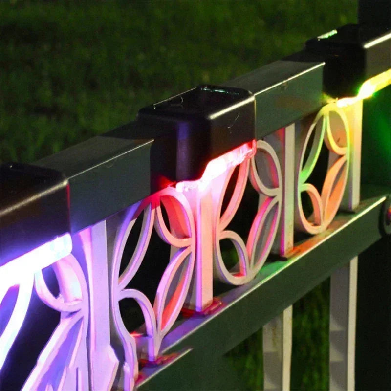 4 Pack Solar Wall Lights for Deck Step Railing Patio Stair Yard Garden Decoration Solar LED Light Outdoor Holiday Lighting