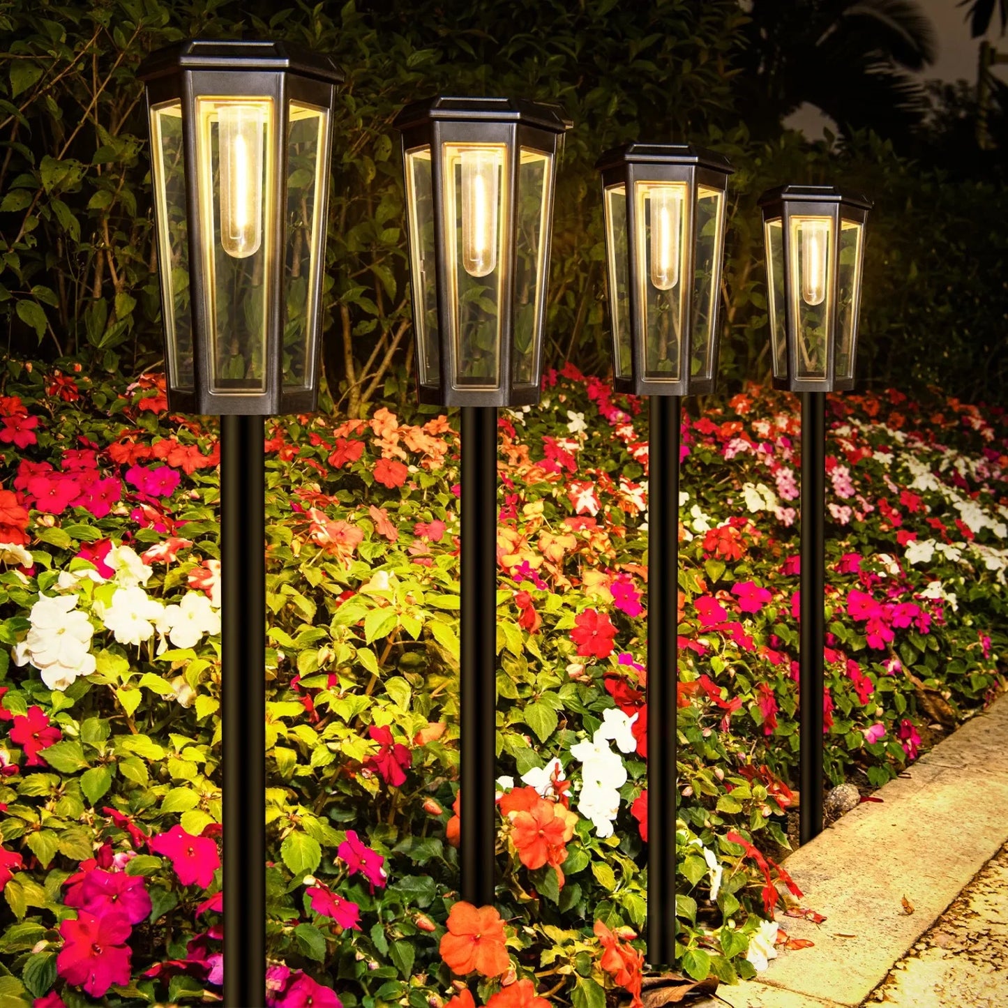 1/4/6 Pack Solar Pathway Lights Outdoor Solar Lights IP65 Waterproof Garden Lights Solar Lamp Outdoor Landscape Lamps for Lawn