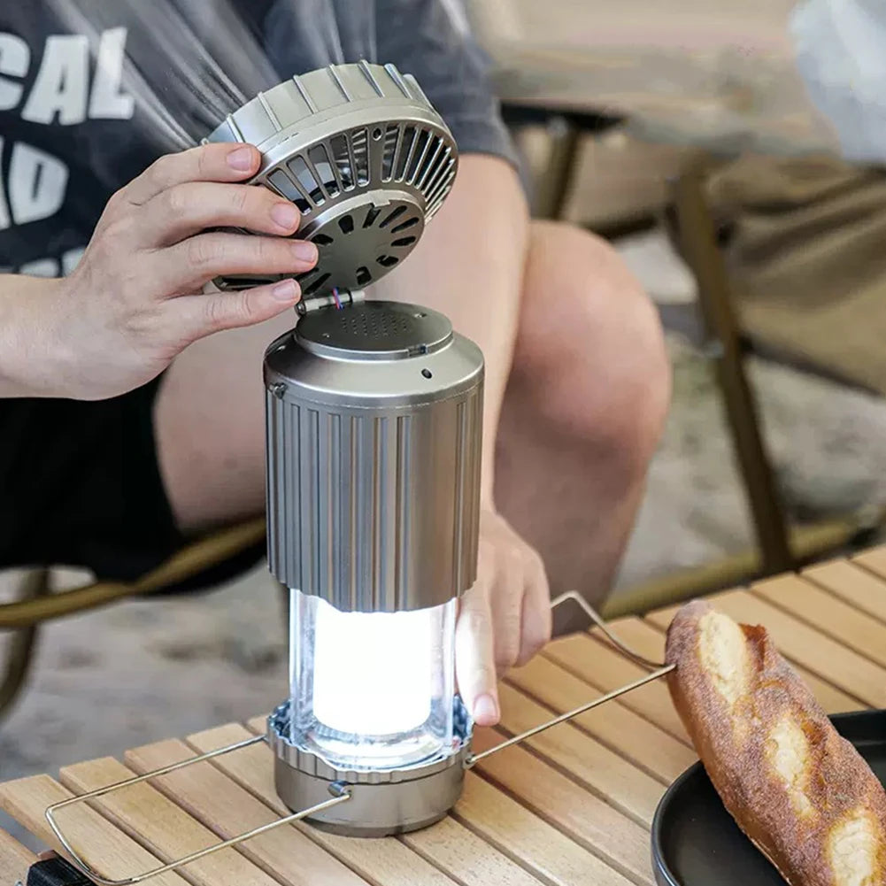 Solar Camping Fan With Lantern Collapsible Solar Powered USB Rechargeable Emergency Hanging Lights for Outdoor Camping Tent