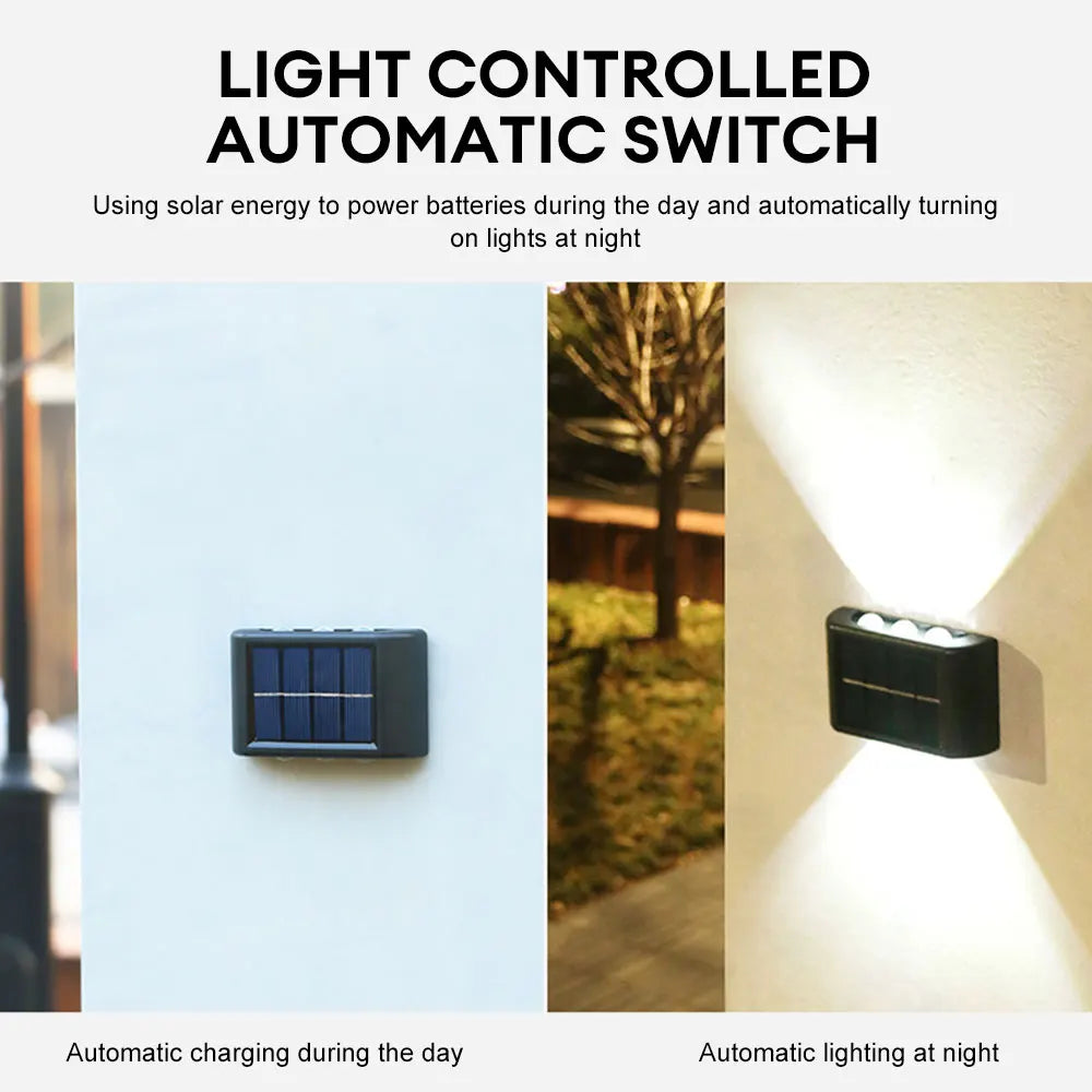 Solar Wall Light Outdoor Waterproof Solar Led Lights Up and Down Luminous Lamp for Garden Yard Street Landscape Balcony Decor