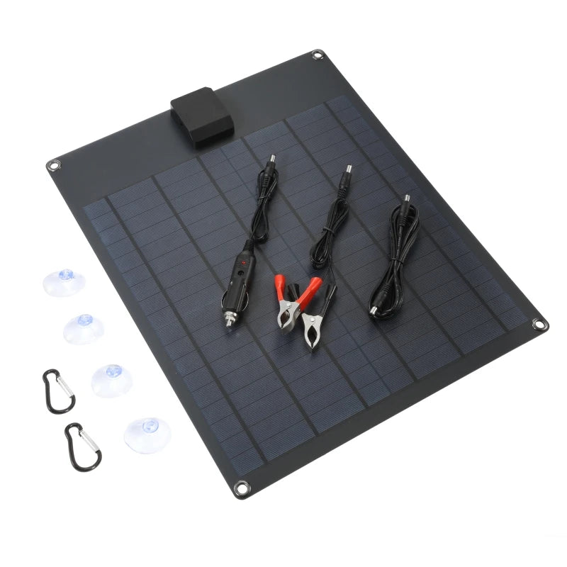 50W/100W Portable Solar Panel USB Outdoor Mobile Power DIY Travel Cell Phone Charger Car Yacht 12V18V Battery Pack Power Panel