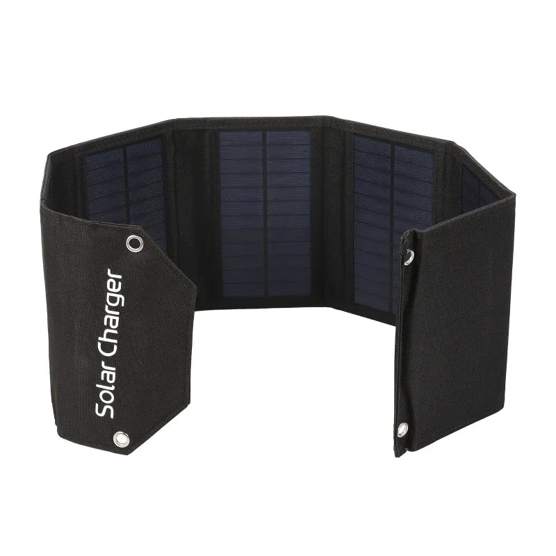 100W/80W/60W Foldable Solar Panel USB 5V Solar Charger Portable Solar Cell Outdoor Phone Power Bank for Camping Hiking + Cable