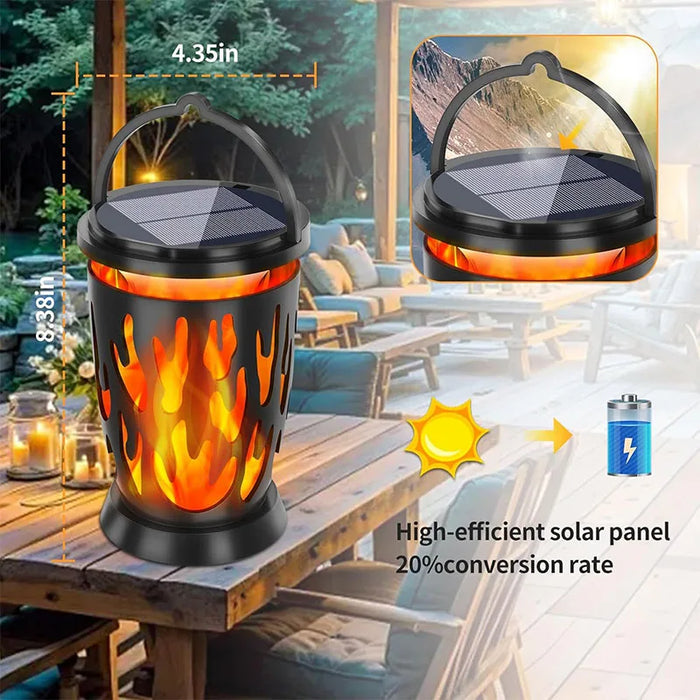 Hanging Solar Lanterns Lights Outdoor Flickering Flames Solar Landscape Light IP65 Waterproof for Courtyard Garden Camping Decor