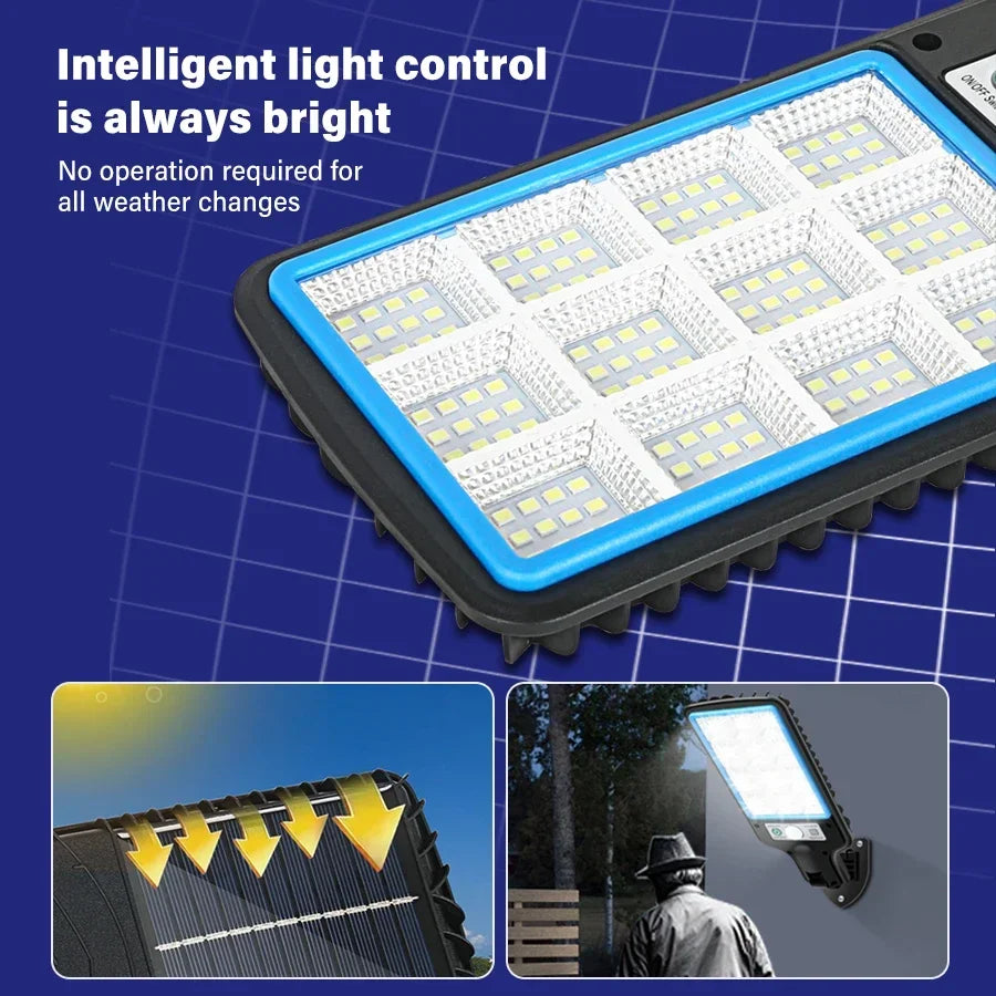 LED Solar Street Lights Outdoor 1-4 Pack Solar Lamp with 3 Light Mode Waterproof Motion Sensor Security Lighting for Garden