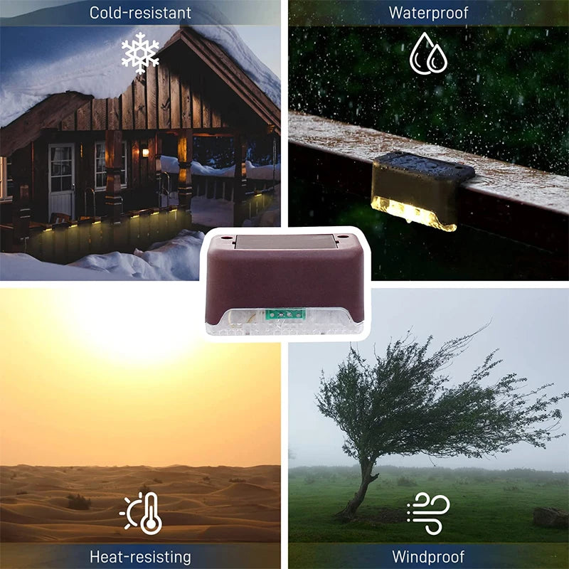 LED Solar Step Lamp Outdoor Path Stair Light Garden LED Lights Waterproof Balcony Light solar lights for garden Step Patio Fence