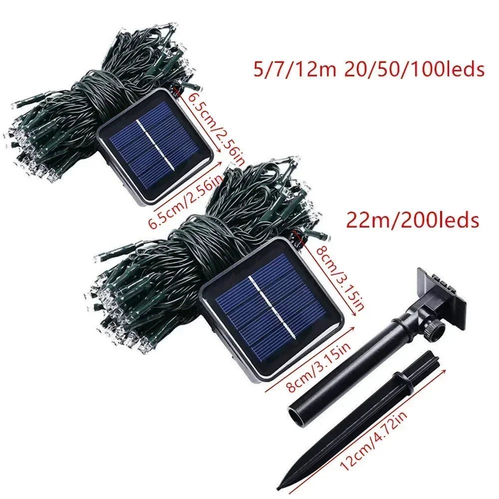 Solar String Light Fairy Outdoor Garden Waterproof Lamp Christmas Garland Xmas Holiday Party Home Halloween Decoration