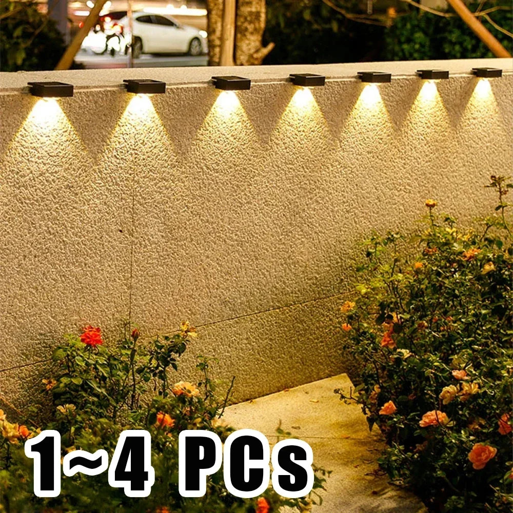 LED Solar Step Lamp Outdoor Path Stair Garden Lights Waterproof Balcony Deck Light Decoration Patio Stair Fence Light 1~12pcs