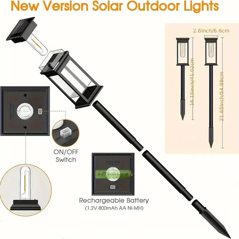 Solar Pathway Lights Outdoor Solar Lighting Garden Lamp Waterproof Landscape Lights Walkway Driveway Lawn Light Garden Decor New