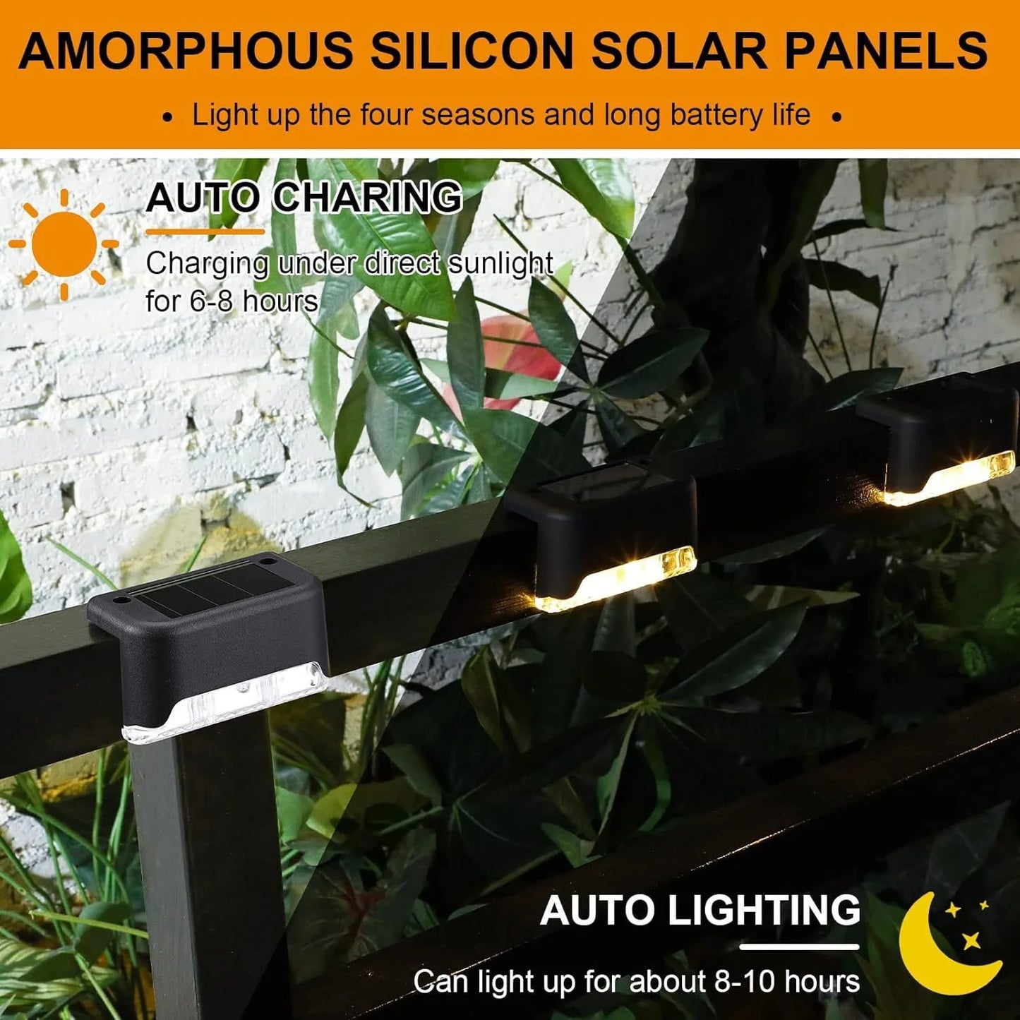 4-32 Pack LED Solar Step Lamp Path Stair Outdoor Garden Lights Waterproof Balcony Light Decoration for Patio Stair Fence Light 