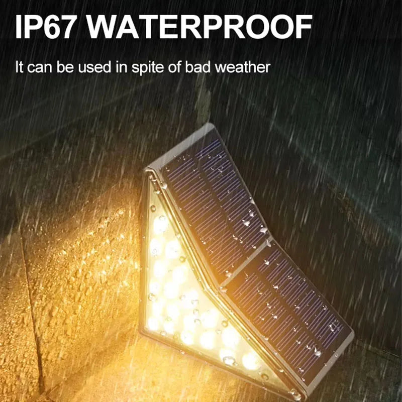 Solar Step Lights for Outside IP67 Waterproof Solar Stair Light Warm White Lighting Patio Garden Courtyard Door Sidewalk Decor