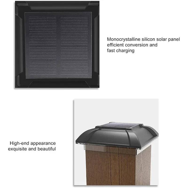 1/4 PCS LED Solar Fence Light Outdoor Waterproof Solar Light Garden Yard Fence Column Decorative Lighting for 4 Inch Wood Posts