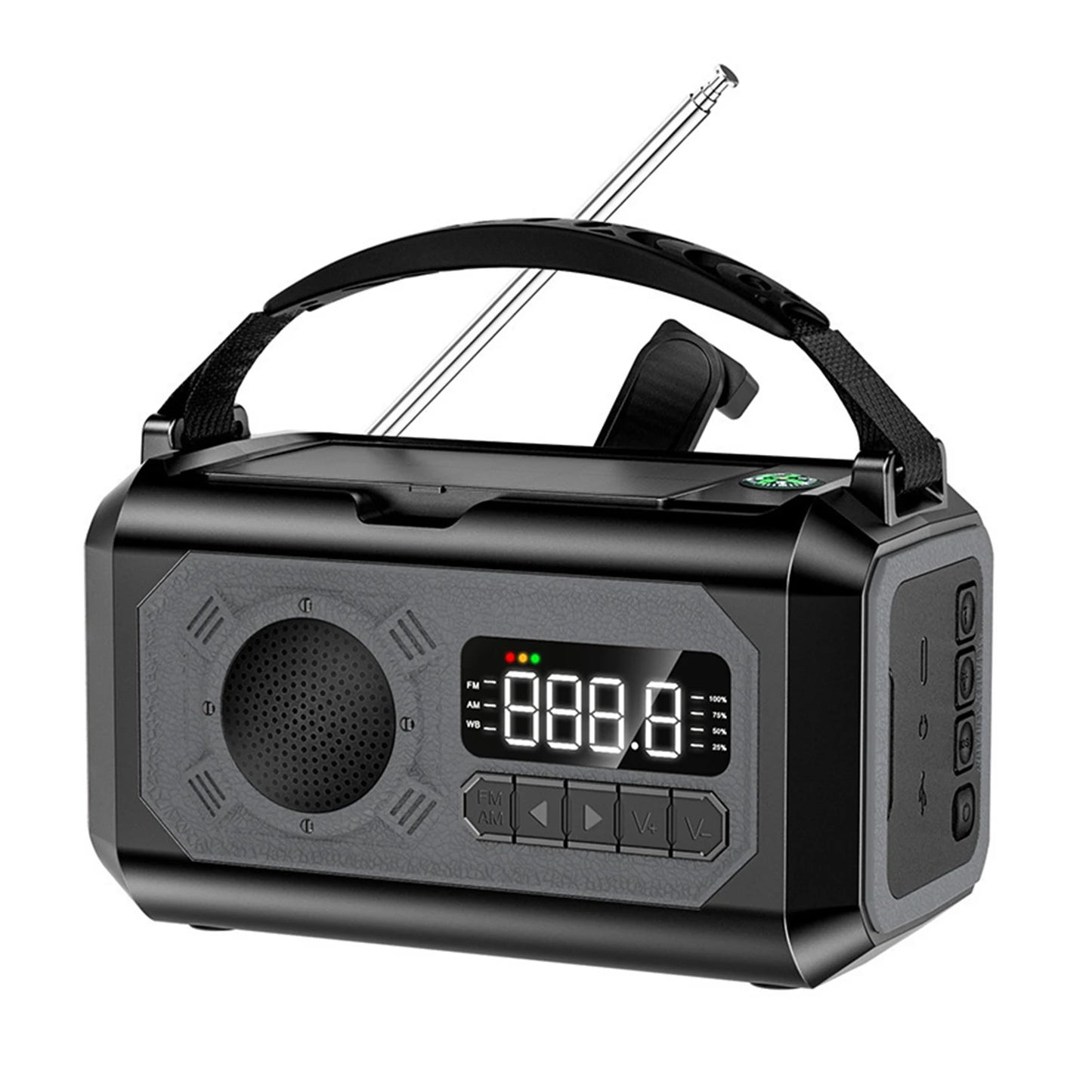 12000mAh Weather Radio AM/FM/NOAA Multifunction Radio Hand Crank Solar Portable Emergency Radio Reading Lamp for Outdoor Camping
