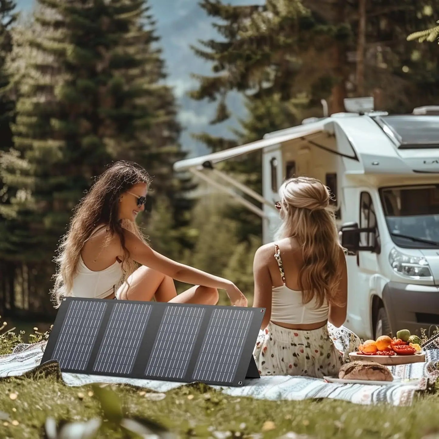 40W Foldable Solar Panel USB QC3.0 USB-C Output Portable Waterproof Battery Charger for Power Staiton Outdoor Camping Hiking